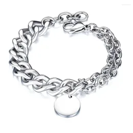 Chain Link Bracelets Fashion Rock Hiphop Round Man Titanium Steel Jewelry Not Fade Drop Delivery Dhwtg