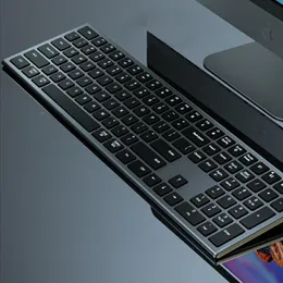 コンボバックライトワイヤレスキーボードとマウス人間工学に基づいた静かなバックライトBluetoothキーボード110キーMacとWindows用のフルサイズ