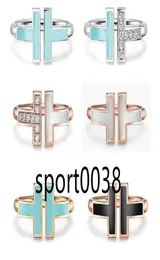 Los nuevos anillos de banda de plata de ley 925 con apertura en forma de T doble 11 con logotipo original joyería de moda para mujer ring8999362