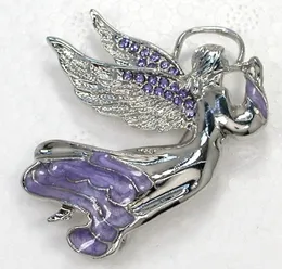 Whole Rhinestone Enameling Angels Brooches Fashion Costume Pin Brooch party Jewelry gift C1248139707