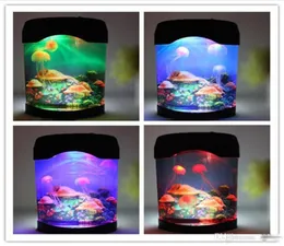 Ny Creative Beautiful Aquarium Night Light Tank Swimming Mood Light Drable Home Decoration Simulation Jellyfish LED LAMP4777475