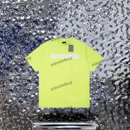 xinxinbuy Herren Designer T-Shirt 23SS Paris Destroyed Briefdruck Polo Kurzarm Baumwolle Damen Apricot Khaki Blau S-XL
