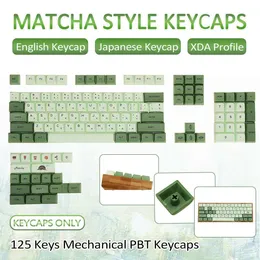 Combos keycaps 125 chaves pbt keycap dyesub xda perfil matcha japonês chap em inglês para o teclado mecânico de jogos para switch mx