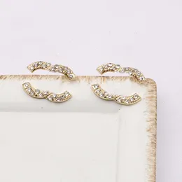 20 Stile semplice placcato oro 18 carati argento 925 designer di marca di lusso lettera stud geometrica donne famose rotondo cristallo strass perla orecchino festa di nozze gioielli