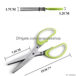 キッチンはさみステンレス鋼5層ハサミMTI機能scallion shedded shears home cooking toolsクリッパー5lt G2ドロップデリDHI2S