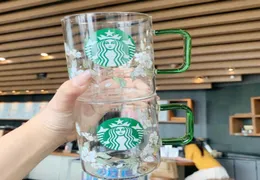 En son 17oz Starbucks Cam Kahve Kupa Kiraz Çiçeği Yaratıcı Çiçek Stili Süt Kupası Soğuk İçecek Desteği Özelleştirmedgm5978176