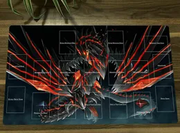 Pedler Yeni Yugioh Playmat Redeyes Darkness Dragon CCG TCG Ticaret Kartı Oyunu Mat Mat Mouse Pad, Bölgeler + Ücretsiz Çanta Hediyesi