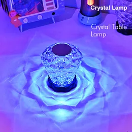 Rose Crystal Lamp, led Color Changing Touch Lamp, tabletop Lamp, remote Decorative Lamp for Bedroom Living Room, Creative RGB Lamp Acryl night light gift USB