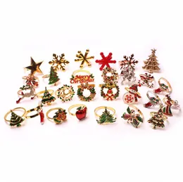 Napkin Rings Fashion Christmas Alloy Cartoon Bell Snowflake Elk El Decoration Diamond Napkins Holders Drop Delivery Home Garden Kitc Dhmax