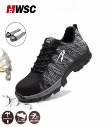 MWSC Men Safety Sapatos Botas de trabalho respiráveis ​​para homens protetores de aço de dedo botas de tampa trabalham tênis de construção indestrutíveis3389039
