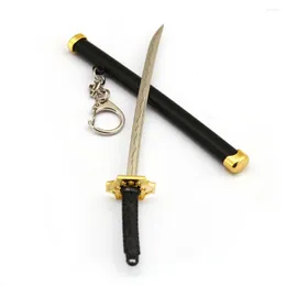 Keychains One Piece Roronoa Zoro Keychain Keyrings Sword Kitetsu Toy Model Metal Key Anel