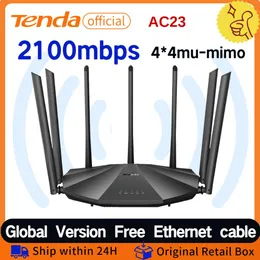 Router Tenda AC2100 WiFi Router 2100mbit / s Gigabit Dual Band WiFi Repeater Router arbeitet mit Alexa PK Xiaomi WiFi Router Home Internet