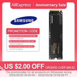 Drives Samsung M.2 SSD 1TB 250 GB 500 GB 2TB 970 EVO Plus Internt Solid State Drive hårddisk M2 2280 TLC PCIe Gen 3.0 X 4 NVME 1.3