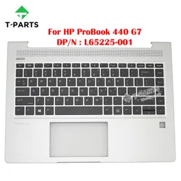 Ramar Orig New L65225001 Silver för HP Probook 440 G7 Top Cover Overole Case KB Bezel Palmrest w/ Keyboard C Cover