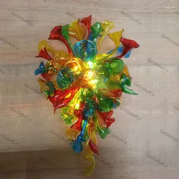 Lampada da parete Fantasy Fiori Lampade in vetro soffiato a mano Luci a LED Home Art Decor Applique Multicolore 32 pollici