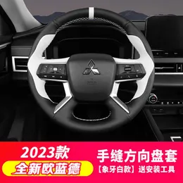 For Mitsubishi Outlander 2023 DIY Stitch Suede Leather Sport Hand Sewn Steering Wheel Cover Interior Cover