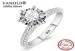 Yanhui Luxury 2ct Moissanite Wedding Engagement Rings for Bride 100 Real 925 Sterling Silver Rings Women Fine Jewelry RX279 Y2003528108