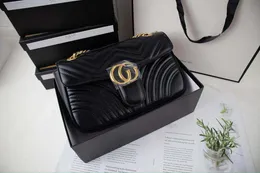 2023 패션 디자이너 여성 메신저 가방 지갑 클래식 블랙 가죽 대용량 골드 체인 어깨 가방 동전 지갑 토트 5 색
