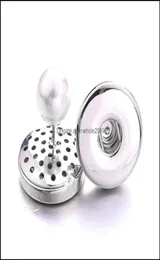 Orecchini a bottone gioielli semplice argento placcato 12 mm 18 mm bottone a pressione perla per donna uomo bottoni automatici consegna goccia Dhjdr6079427