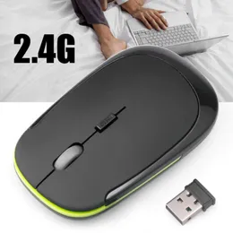 Ratos 2.4ghz sem fio mouse fotoelétrico silencioso com adaptador usb óptico ergonômico mouse para jogos não com baterias para laptop pc