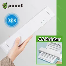 Drucker Pooli A4 Office Home Direct Thermal Transfer Mobiler Druckerhersteller tragbarer Foto Bluetooth -Druckermaschine 300DPI WTH Ribbon