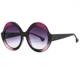 Okulary przeciwsłoneczne stylowe kolorowe gradient ramy kobiety Hip Hop Street Beat Modna moda okrągła mężczyźni okulary słoneczne odcienie dla kobiety