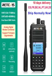 RETEVIS RT3S DMR Digital Walkie Talkie Ham Radiostationer Amatör VHF UHF Dual Band VFO GPS APRS Dual Time Slot Promiskuös 5W1956682