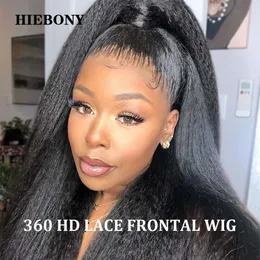 Lace s HiEbony HD LACE 360 Frontal Kinky Straight 250 SKINLIKE Full High tail Pre Plucked Hairline 230526