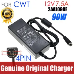 Adapter oryginalny CWT 2AAL090F adapter AC CAM090121 12V 7,5A 90W Zasilanie Adaptery 4pin