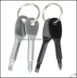 pozi driver Screwdrivers Hand Tools Home Garden Keychain Outdoor Pocket Mini Screwdriver Set Key Ring With Slotted Pendants Tool W7585429