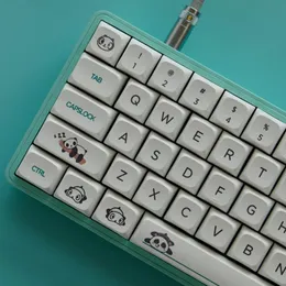 Combos 137 Anahtar PBT KEYCAP DYESUB QX1 Profili XDA Kişiselleştirilmiş Minimalist Panda Tema Mekanik Klavye için