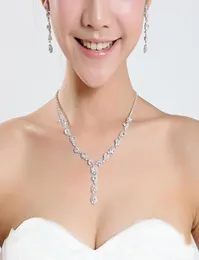 2019 Sparkly strass gioielli di cristallo collana da sposa orecchini imposta gioielli per la festa di ballo di fine anno in magazzino Cheaper8604202