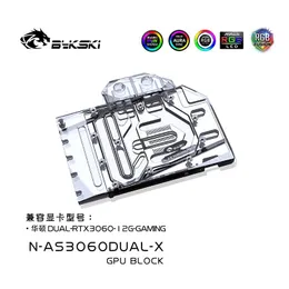 Kylning Bysski Water Block för Asus GeForce Dual RTX 3060 12G Gaming Video / GPU Card / Copper Cooling Radiator RGB Sync / NAS3060DUALX