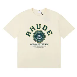 Rhude T-shirtdesigner Mens Men Designer Nästa avslappnad trend Pure Cotton Short Sleeved High-kvalitetsbrev tryckta kläder 504