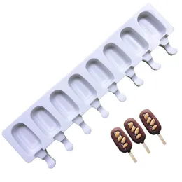 Outils de crème glacée 8 cavités Sile Popsicle Moule pour bricolage Gâteau Dessert Jelly Pudding Cube Plateau Ustensiles de cuisson Pan Décoration Drop Delivery Home Dhrje