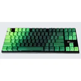 Accessories Green Color Gradient Keycaps PBT 87 108 OEM Profile ANSI ISO Side Print