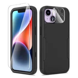 Phone Cases For Iphone 14 13 12 11 PLUS PRO With TPU&PC 2-Layer Full Coverage Drop Protection Camera and Screen Guard Cover and Retail Box