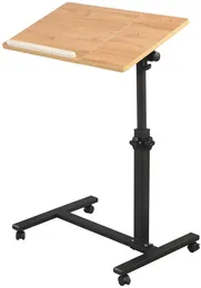 Lapdesks Rolling Laptop Table Lap Desk for Laptop Rolling Cart Tilting Overbed de cabeceira de mesa de cabeceira exagerada com rodas Ajuste