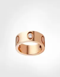 whole 4 mm 5MM Titanium steel love ring high quality designer rose gold couple rings fashion jewelry original dustproof bag4821300