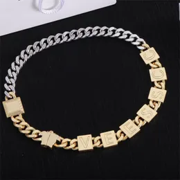 Mens Chains Necklaces Wide Gold Sliver Split Designers Necklace Women Jewelrys Luxury Neckwear Party Chain Head Letter Stainless Steel Necklace