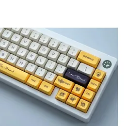 Tillbehör KEYSLAND XDA PBT Dye Sub KeyCaps 144 Keys Demon Bee Honey Milk For Cherry MX Switch Mechanical Keyboard GMMK Pro IK75 GMK Clone