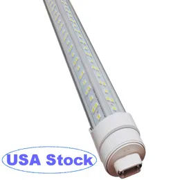 8ft LED ampul ışığı - 144W 6500K, şeffaf kapak, R17D/HO taban, 18000lm, 300W eşdeğer floresan tüpleri F96T12/dw/ho, döndürme v şekilli, çift uçlu güçlü salınmış