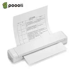 Drucker Pooli A4 Papierdrucker Direkter Thermaltransferdrucker Mobiler Drucker Tragbarer Fotodrucker Bluetooth 300DPI WTH 1PCS -Band