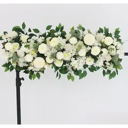 Dekoratif çiçek çelenkler 100cm diy düğün çiçek duvarı düzenleme malzemeleri ipek şakakıklar gül yapay sıra dekor demir kemer bac dhbcc