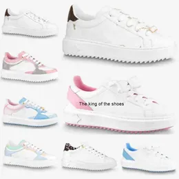 2023 designer Time Out casual shoes letter printing embroidery monograms running shoes womens thick-soled leather platform sneaker trainer patchwork sneakers