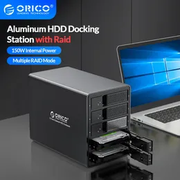 HUBS ORICO 5 BAY 3.5 '' USB3.0 HDD Dock Stection Поддержка Raid Mode Aluminum с внутренней мощностью 150 Вт Adaper 80 ТБ (5 x 16 ТБ) 95 Series