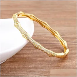Bracelets Bracelets Aibef Fashion Geometric Crystal циркон Goldplated Bangles Womens Simple Design Jewelry Party изысканный день рождения dhmtc