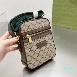 2023 Herren-Handytaschen, Mini-Designer-Tasche, Umhängetasche, neue Schulter-Cross-Body, kleine Telefone, Klappen, Schwarz, Khaki, Aufdruck, Buchstaben 5A