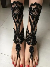Lace Anklets 2019 Black White Ivory beach Barefeet Jewellery Cheap Stretch Leg Bracelets For Wedding Bridal Bridesmaid Foot Jewell7891453