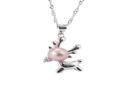 Baby Deer 100 Solid 925 Sterling Silver Pearl Pendant Halsband Inställningar Montering för kvinnor Semi Mount Women039S Jewelry DIY FI6639979
